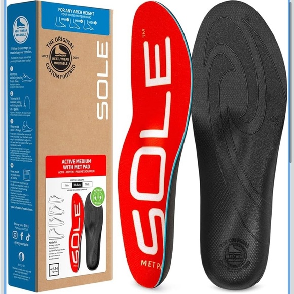 Sole Other - SOLE Active Medium + Met Pad Insoles - Orthotic Arch Support Mens 11.5 or 12